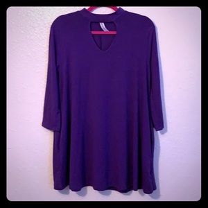 Long purple tee with pockets